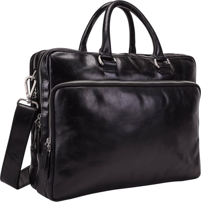 Leonhard Heyden Cambridge laptoptas 2-vaks 13 inch - Zwart