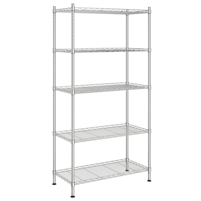 vidaXL - Opbergrek - 5-laags - 250 - kg - 90x35x180 - cm - chroomkleurig