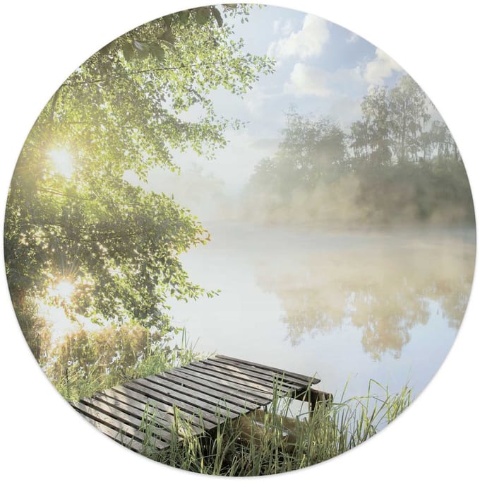 Glasschilderij Ochtend aan het water - Ø 50 - Glas - REINDERS