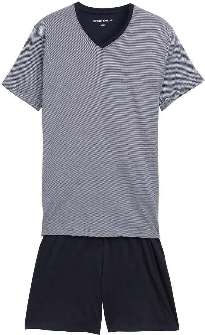 Tom Tailor - Pyjamaset van katoen - Maat 50/M - blue-dark-horizontal stripe