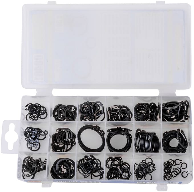 Set van 300 Segerringen – Binnen & Buiten Borgringen Assortiment | Veerstaal in Opbergdoos