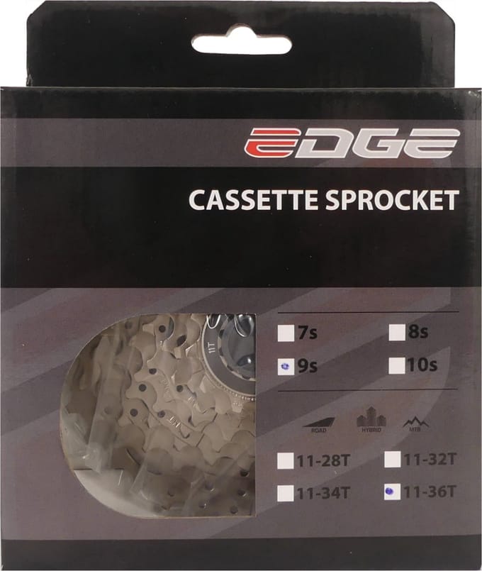 9-speed cassette Edge CS-M5009 11-36T - Zilver