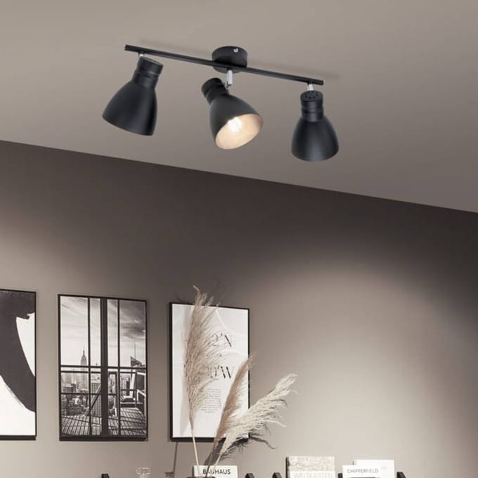 Spotlight Davy E27 230V max. 3x20W dimbaar Zwart