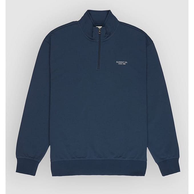Element Co Emb Sweatshirt Met Halve Rits Blauw S Man