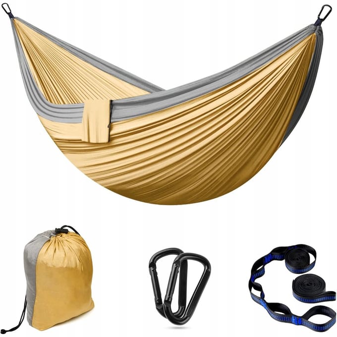 Dubbele Kampeerhammock XXL - 300kg trekvermogen - ruime nylon