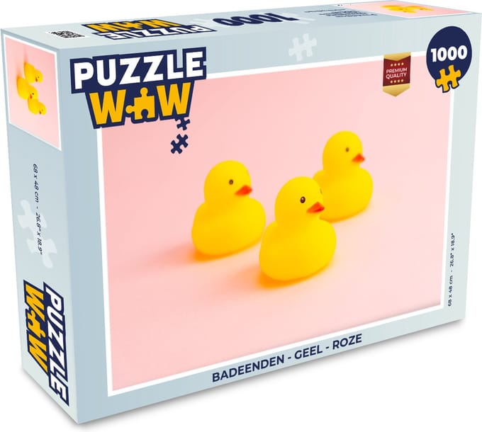 Puzzel Badeenden - Geel - Roze - Legpuzzel - Puzzel 1000 stukjes volwassenen