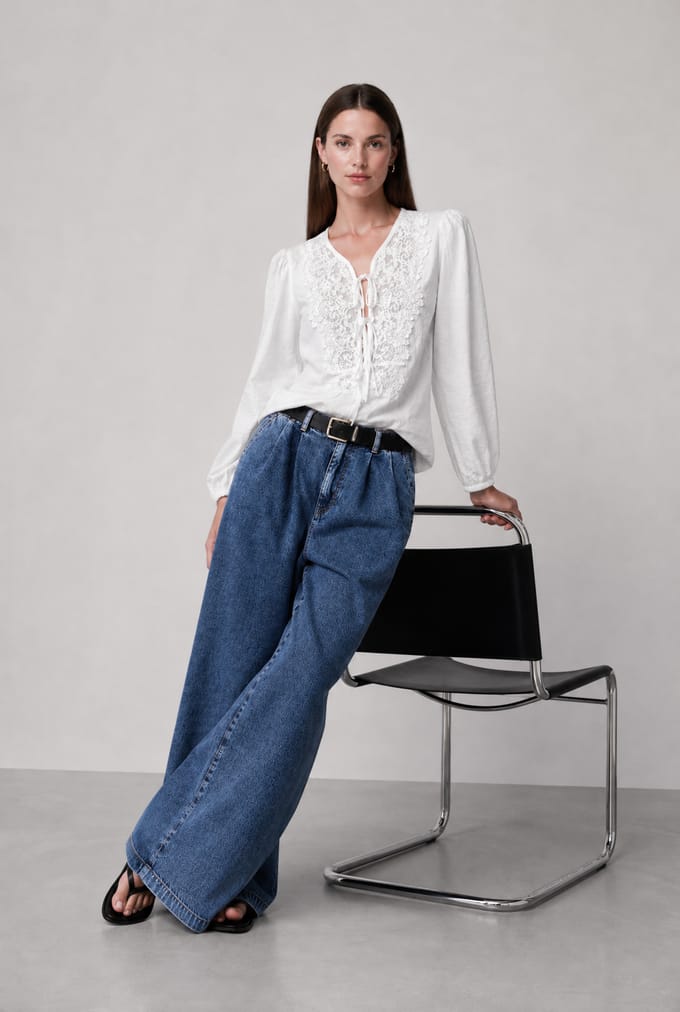 Bony viscose lace blouse | Clound Dancer 2 - Clound Dancer 2 / M