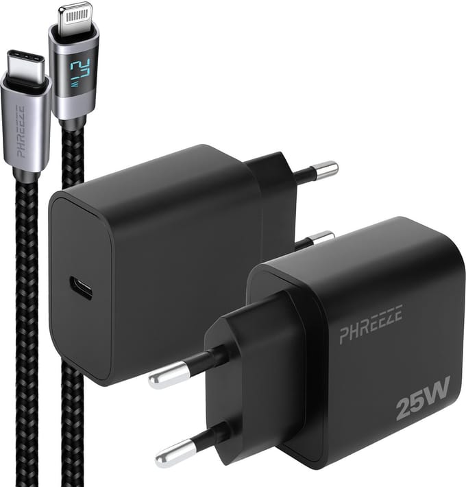 Usb C adapter 25w - Geschikt voor iPhone en iPad met Lightning kabel - Power adapter