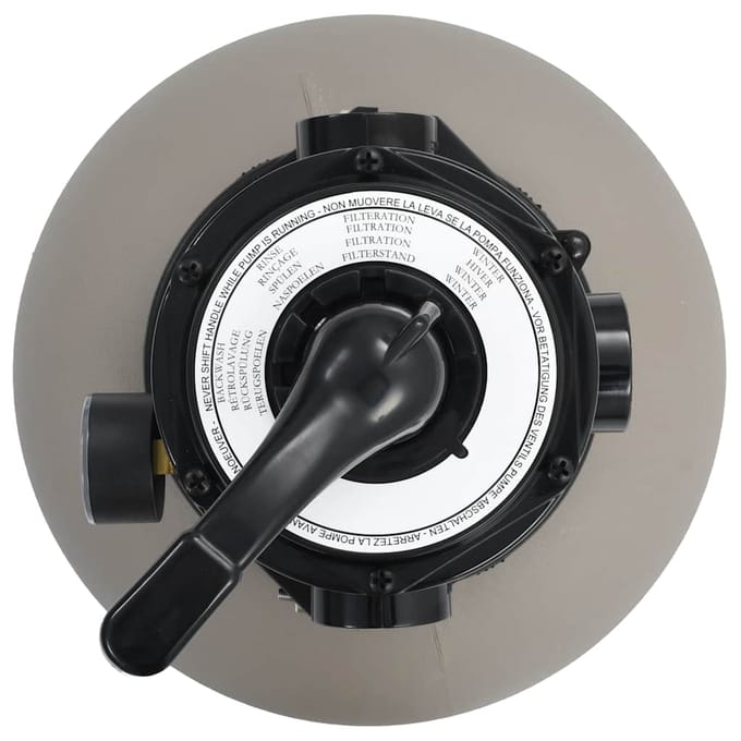 vidaXL - Zwembadzandfilter - met - 4-positie - ventiel - 350 - mm - grijs