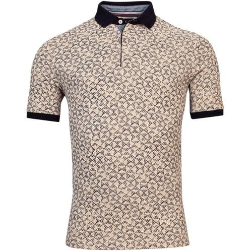 Baileys Polo 2Tone Allover Batik Pattern Donker Beige / male