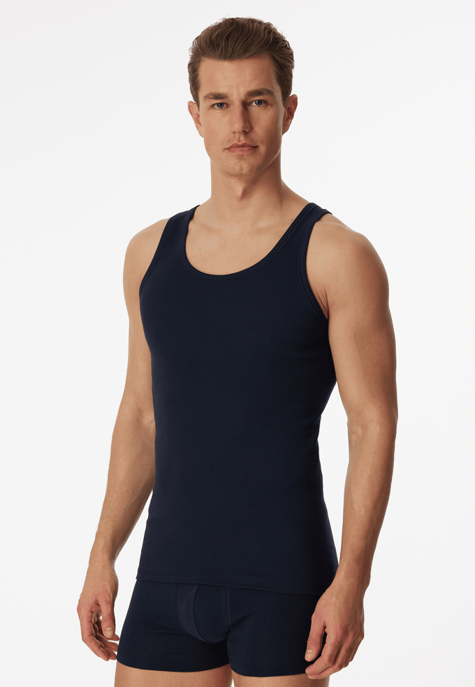 Schiesser 2 Pack Onderhemd Heren Onderhemd - donkerblauw