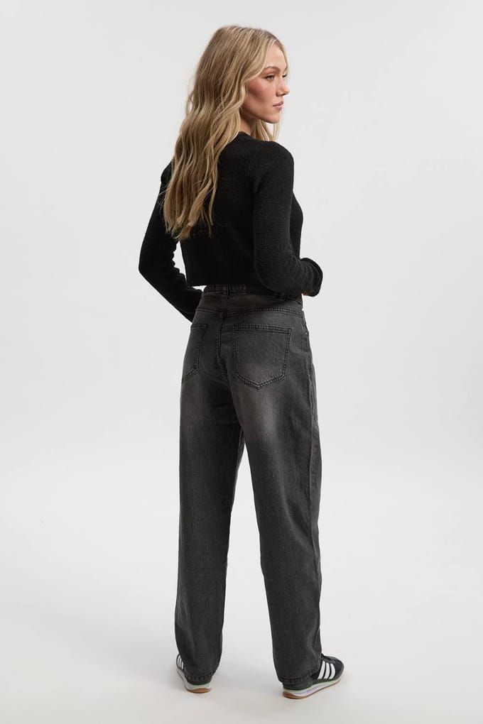 boohoo Dames Petite Basic Slim Fit Jeans | Mid Grey | Maat: 8/26L
