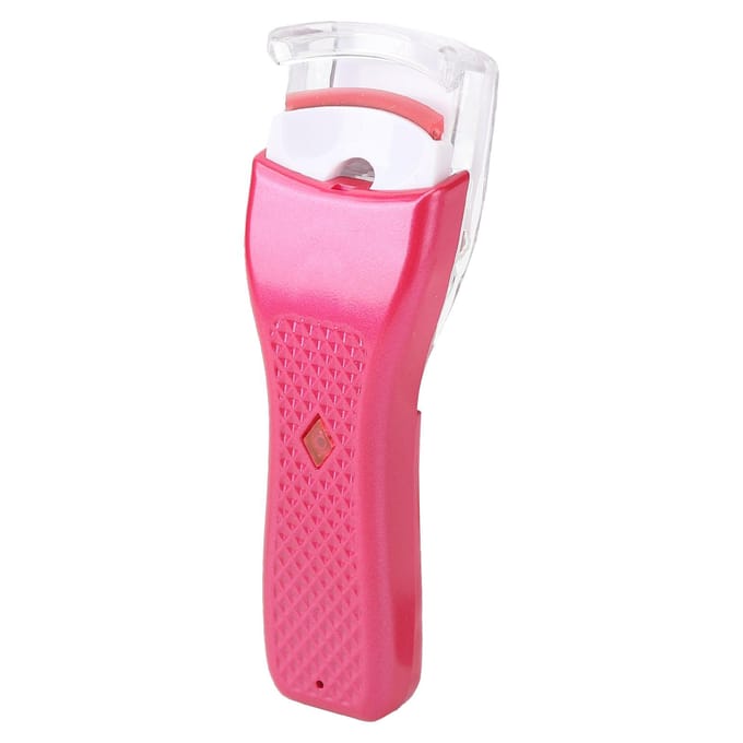 Verwarmde Wimperkruller Oplaadbaar LED Verlichting Langdurig Handheld Wimperverwarming Kruller Roosrood rozerode kleur