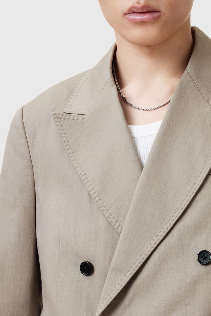 AllSaints Newton Blazer Stone Grey Größe: 36 | Blazer Outlet | Herren | Grau