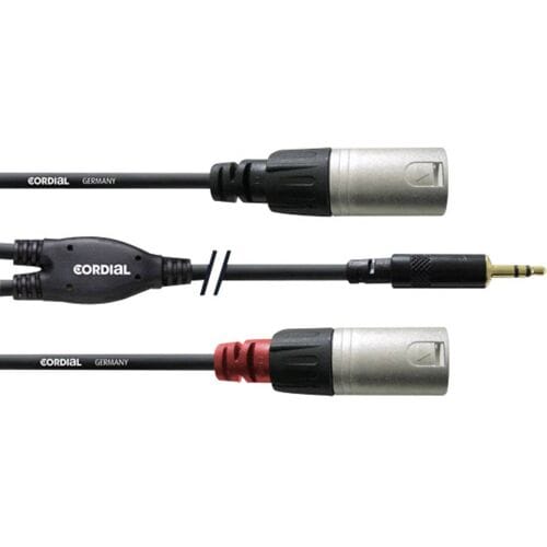 Cordial kabel 3,5 st / 2x XLR male 3m CFY 3 WMM - Insert kabel