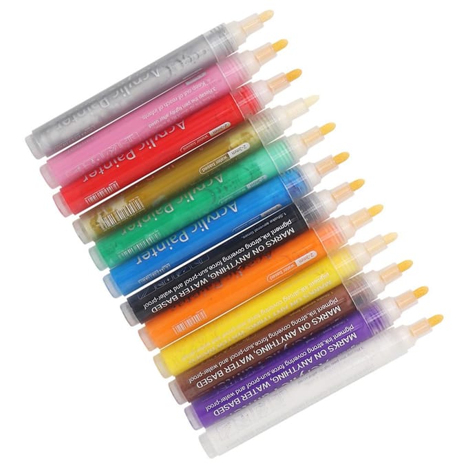 12 Pack Acrylic Marker 1026 Body Painted Decoration DIY Graffiti  Water based Paint Pen blue