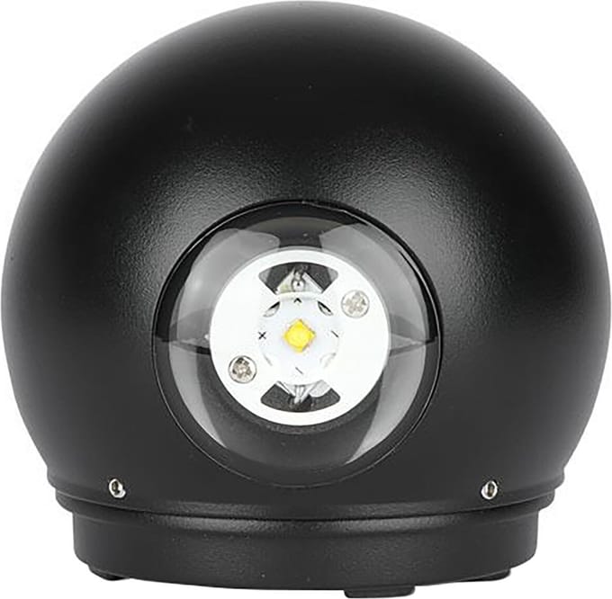 LED Tuinverlichting - Wandlamp - Nirano Ascon Up and Down - 6W - Warm Wit 3000K - Mat Zwart - Aluminium
