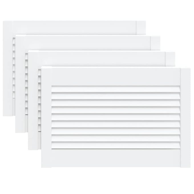 vidaXL - Kastdeuren - met - lamellen - 4 - st - 39,5x59,4 - cm - grenenhout - wit