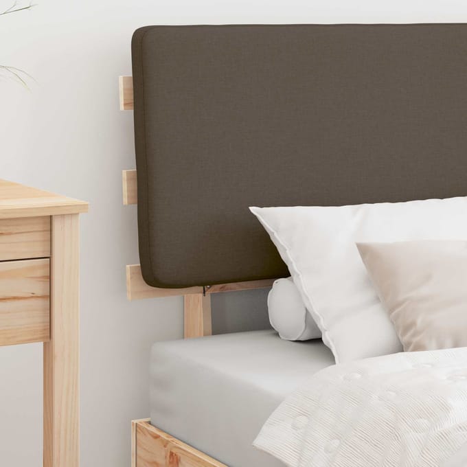 vidaXL - Bedframe - met - Gevoerde - Hoofdbord - Taupe - 100 - x - 200 - cm