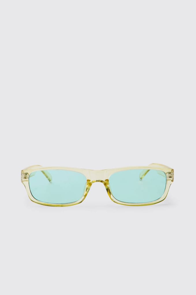 Retro Groene Plastic Getinte Zonnebril | Green