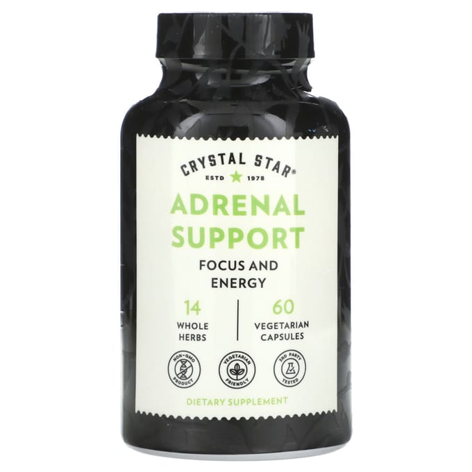 Crystal Star, Bijnierondersteuning, 60 Plantaardige Capsules