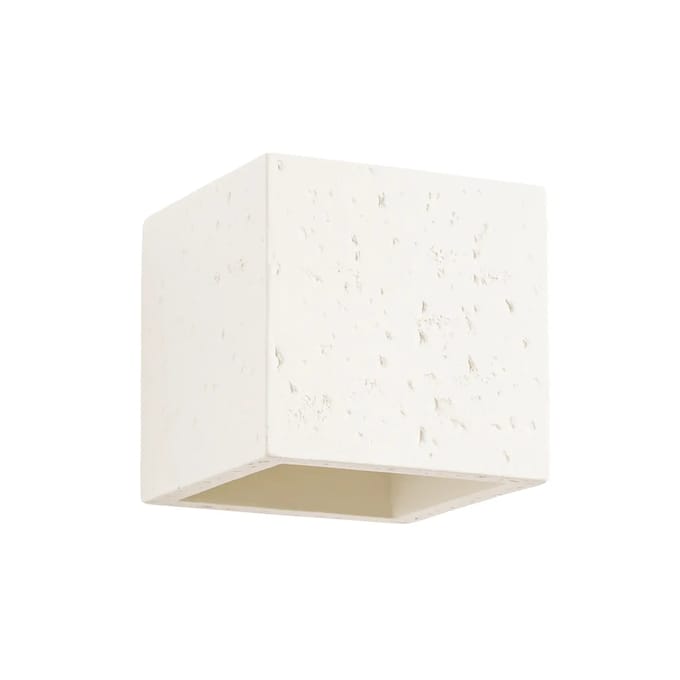 Wandlamp QUAD met licht naar boven en beneden - Sollux Lighting - IP20 - Beige beton behuizing - 10 x 12 x 10 cm - 1 x G9 LED, exclusief lichtbron - Max. 8 W - Industriële wandlamp voor hal, entreehal en woonkamer