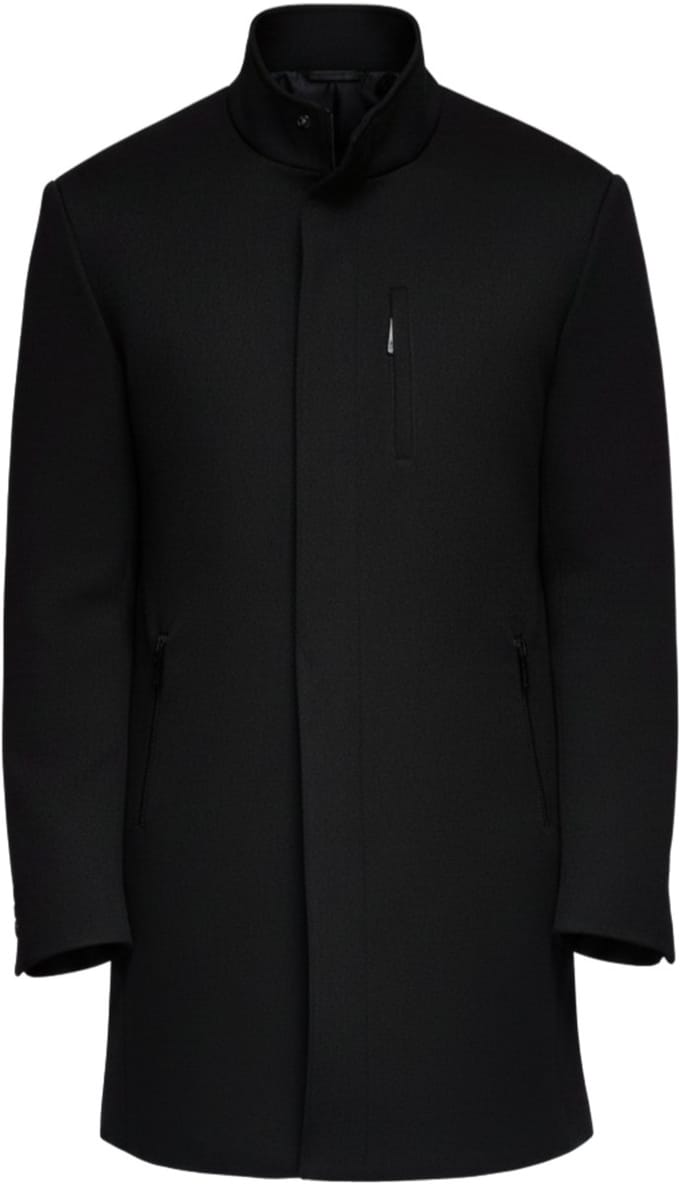 OMBRE Jas - Lange Mouw - Rits - Effen Zwart L