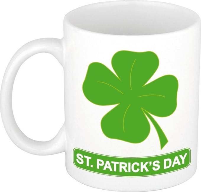 St Patricksday klavertje mok / beker 300 ml