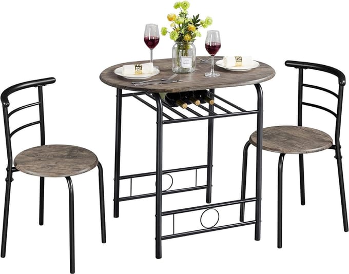 CLVP® Balkonset twee personen - Stoelen en tafel -Bruin