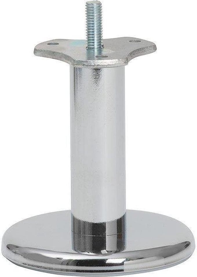 FLE - Stalen meubelpoot chroom rond ø 2,5 cm en hoogte 8,5 cm (M8)