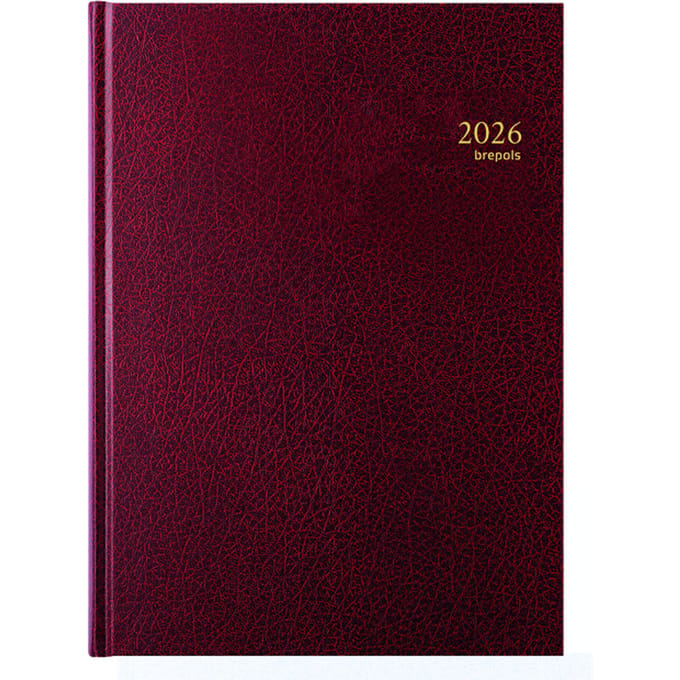 Agenda 2027 Brepols Bremax Santex A4 1dag/2pag 8 kolommen bordeaux