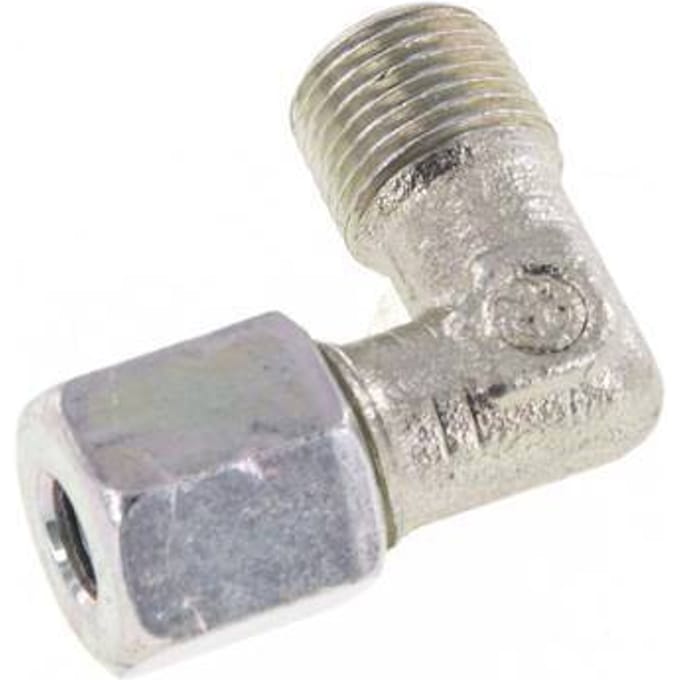 R 1/8'' Buitendraad x 5LL Verzinkt Stalen L-Fitting 90graden 100 Bar DIN 2353