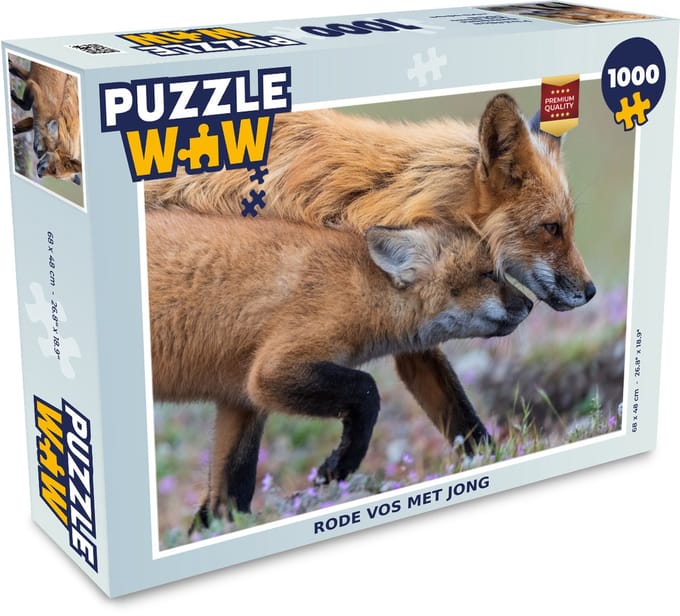 Puzzel Rode vos met jong - Legpuzzel - Puzzel 1000 stukjes volwassenen