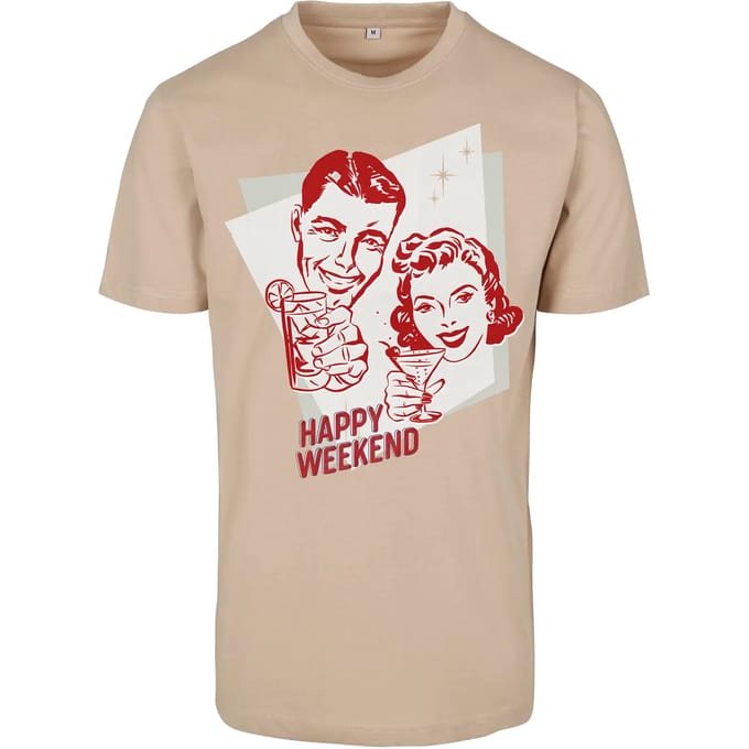 Urban Classics - Happy Weekend Dames T-shirt - XS - Creme