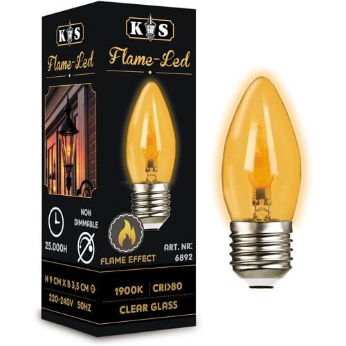 KS Verlichting - Led lamp - E27 - lichtbron - flame - 1900K
