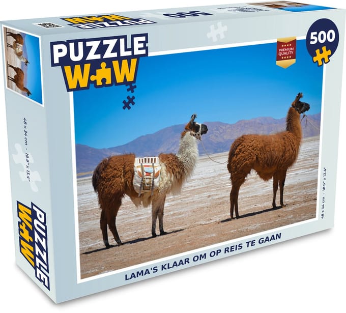 Puzzel Lama - Woestijn - Bergen - Legpuzzel - Puzzel 500 stukjes