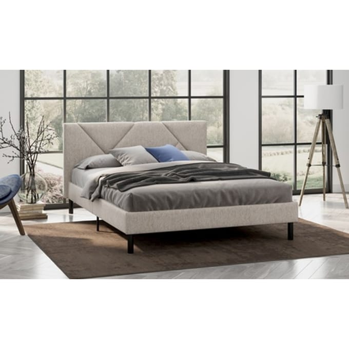 Stoffen bed ´Ric´: 120 x 190 / Duifgrijs