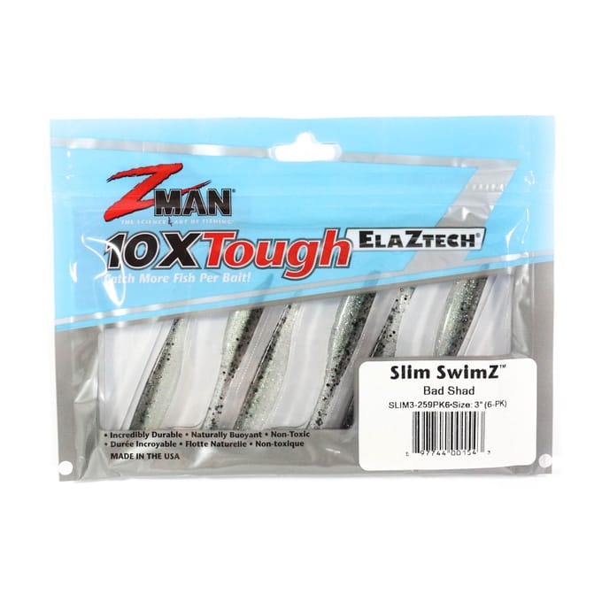 Zman Soft Lure Slim SwimZ 3 Inch 6/Pack Bad Shad (1543)