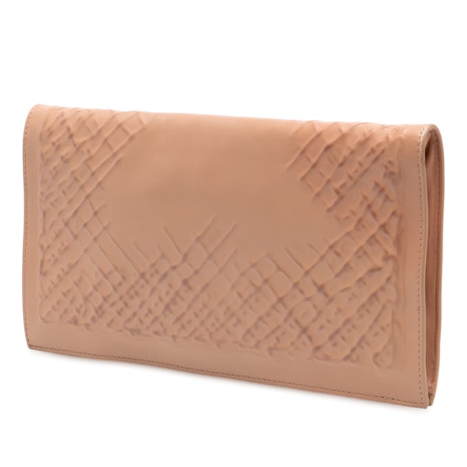 Tweedehands Nappa Gegraveerde Intrecciato Turnlock Clutch