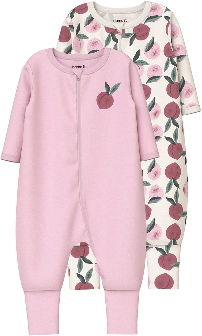 NAME IT- NBFNIGHTSUIT 2P ZIP FF PEACHES NOOS - Meisjes - Sleepsuit