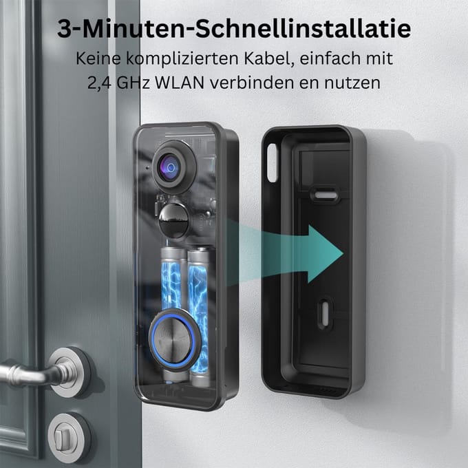 CLGP® Deurbellen met Camera - Video Deurbel - Draadloos - Full HD
