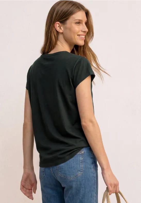 Shirt met structuurmix en tape