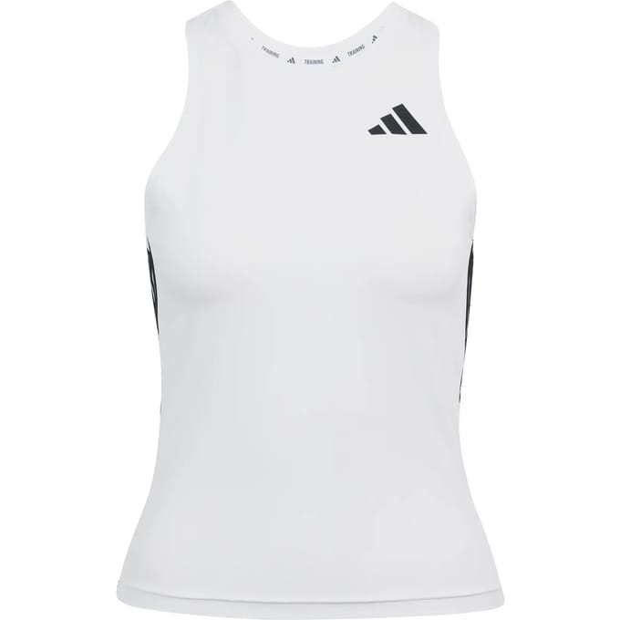 Adidas Train Essentials 3 Stripes Workout Mouwloos T-shirt Wit S Vrouw