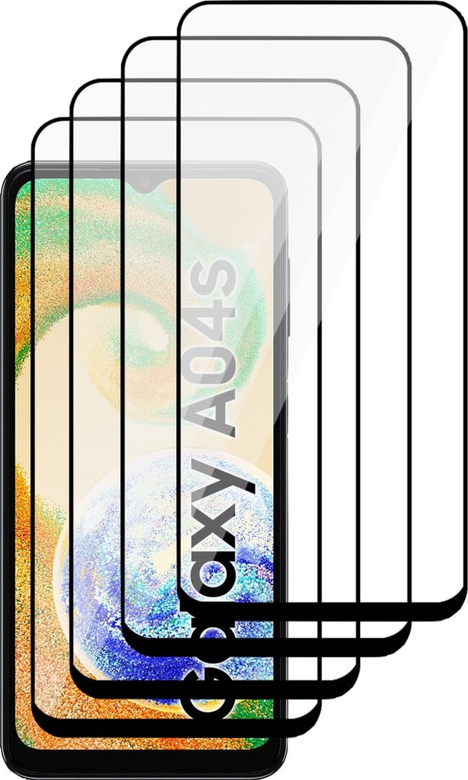 Screenprotector geschikt voor Samsung Galaxy A04s / A13 5G - 4x Gehard Glas Screen Protector FullGuard