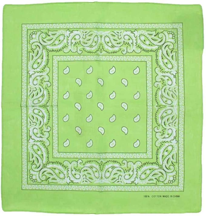 Zac's Alter Ego - Lime Green Paisley print Bandana - Groen