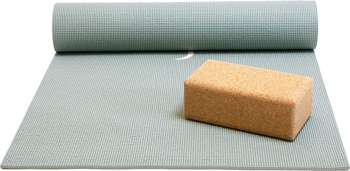 Basispakket yogamat en blok - moon asgroen