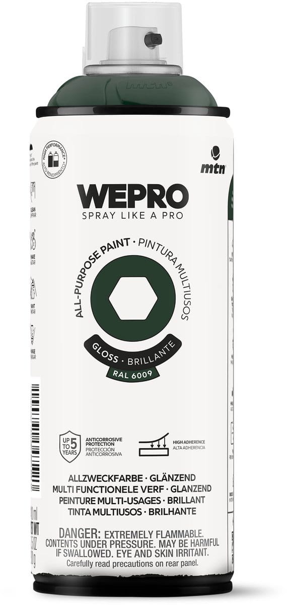 Spuitbus Ral 6009 Groen Glans MTN WEPRO ALL-PURPOSE PAINT 400ML