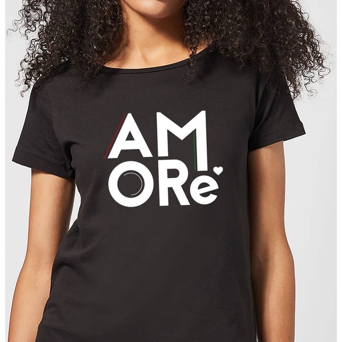 Amore Dames T-shirt - Zwart - 3XL