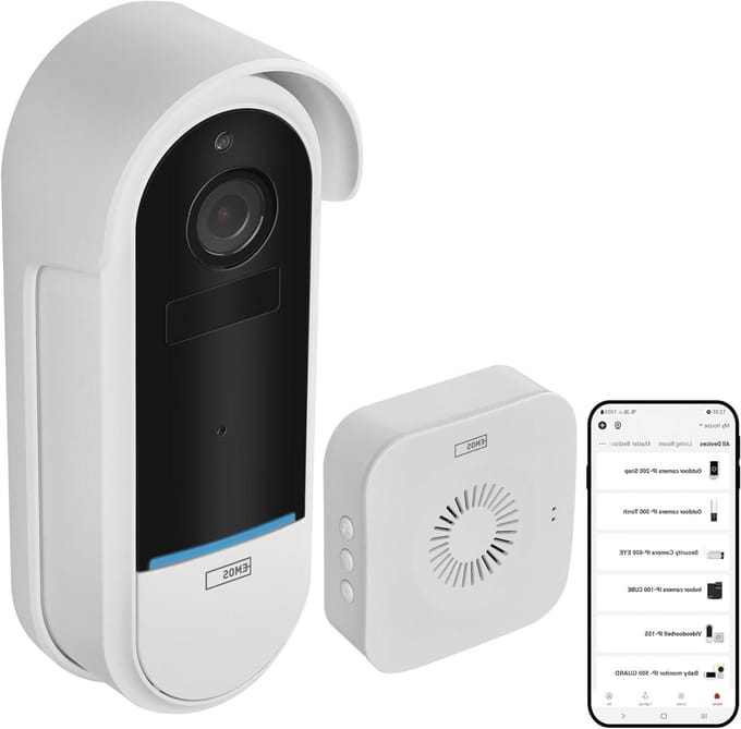 Videodeurbel met Wifi - Slimme Deurbel - Toegangscontrole - Bewegingsdetectie - 1080p - Wit