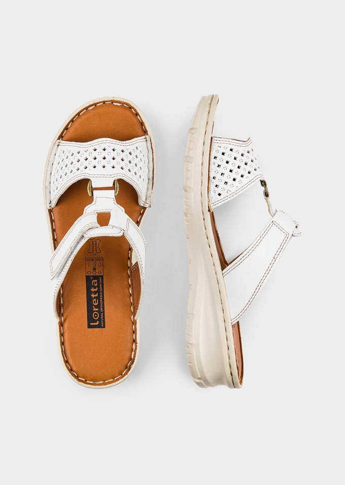 Sandaaltjes met klittenbandsluiting - wit - Gr. 40 van Goldner Fashion